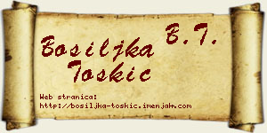 Bosiljka Toskić vizit kartica